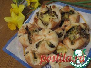 Слоеные тарталетки с грибами - кулинарный рецепт