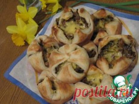 Слоеные тарталетки с грибами - кулинарный рецепт