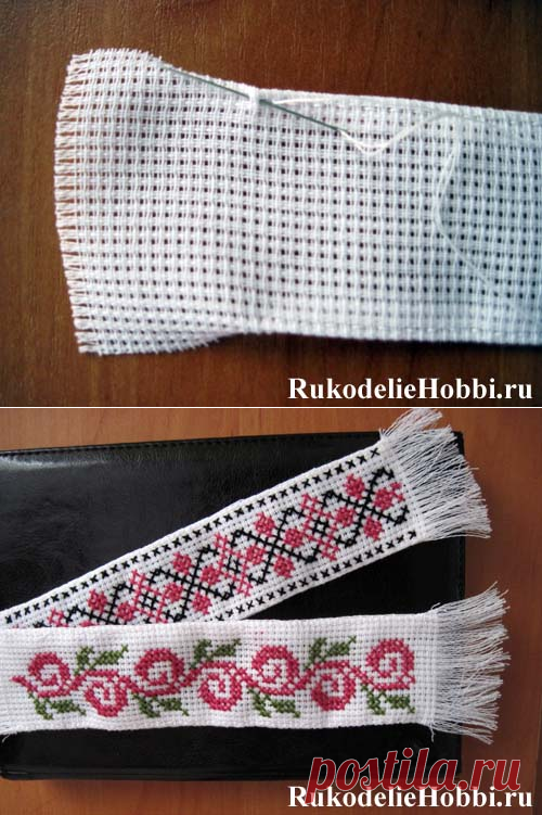 Книжная закладка с вышивкой