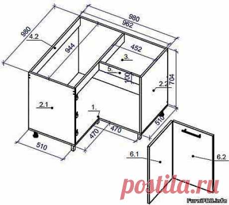 Чертежи кухонных тумб - часть 4. - Кухни - Готовые проекты - Скачать 3d модели мебели и фурнитуры - Мебель и интерьер своими руками