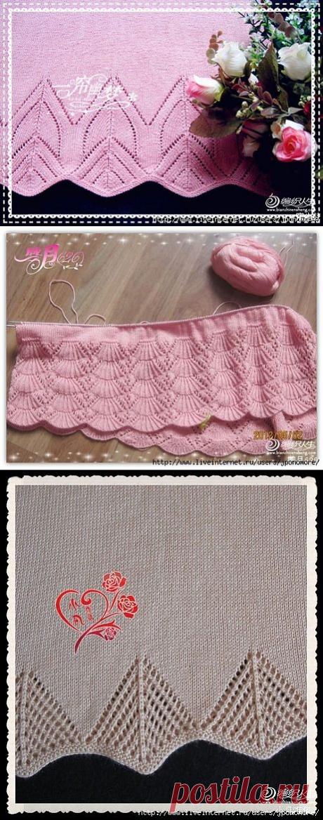 Кайма спицами. Схемы.