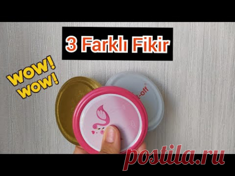 5 DAKİKADA HARİKA FİKİRLER / KAVANOZ KAPAKLARINDAN İŞE YARAR 3 GERİ DÖNÜŞÜM