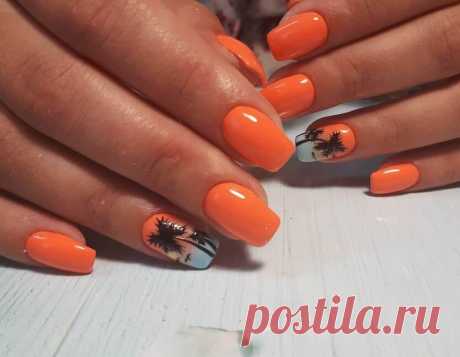 Для тех, кто не боится выглядеть ярко: фотоподборка эффектного маникюра в оранжевом цвете