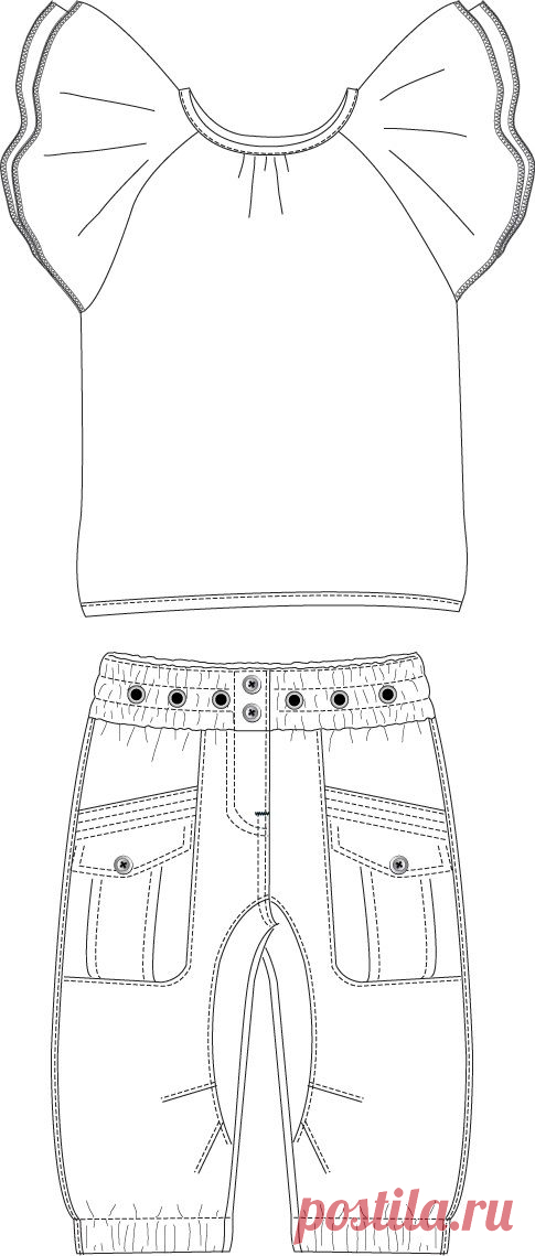 Flat Fashion Sketch | Tech