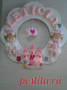 Enfeite de porta princesas