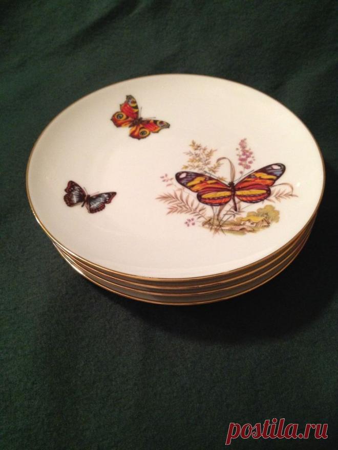 JKW BAVARIA, WESTERN GERMANY SET OF 4 BUTTERFLY PLATES  | eBay Set of 4 Josef Kuba (JKW) plates from the Bavarian region of Western Germany. They measure 7-3/4