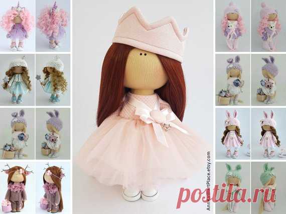 Rag Doll, Fabric Doll, Decor Doll, Interior Doll, Nursery Doll, Textile Doll, Handmade Doll, Pink Soft Doll, Tilda Doll, Art Doll by Irina B Hello, dear visitors!  This is handmade cloth doll created by Master Irina B. (Kiev, Ukraine). Doll is 28 cm (11.02 inch) tall and made of only quality materials. All dolls stated on the photo are mady by Irina B. You can find them in our shop searching by artist name:
