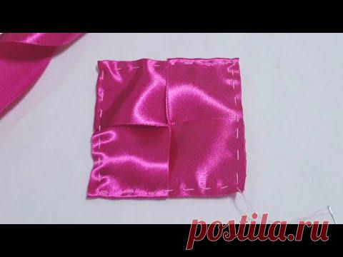 Amazing Ribbon Flower Work - Hand Embroidery Design - Sewing Hack - Easy Flowers Making Tutorial