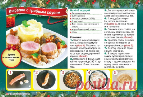 Вырезка с грибным соусом