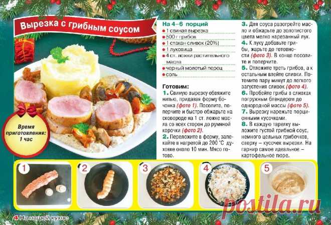 Вырезка с грибным соусом