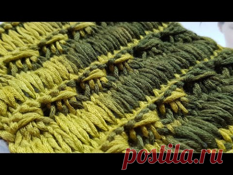 Бомбический узор с эффектом вытянутых петель ✌ knitting pattern.