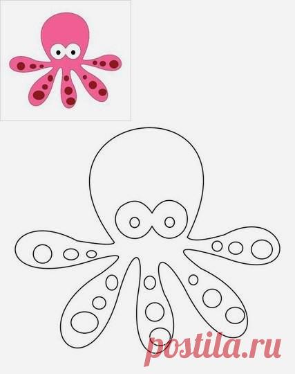 Морские жители из фетра. Выкройки.