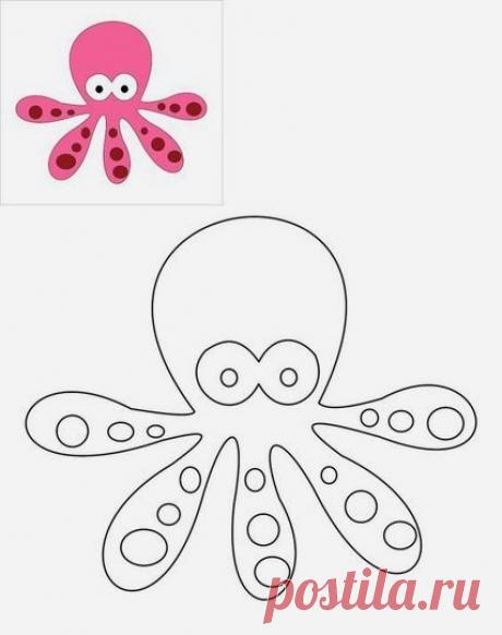 Морские жители из фетра. Выкройки.