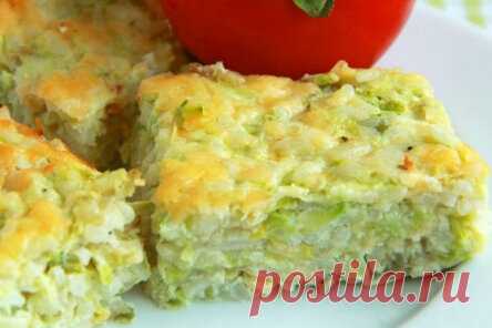 Рисовая запеканка с кабачками и сыром
