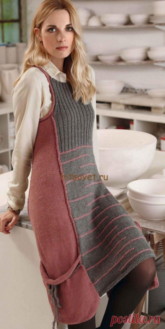 Бохо сарафан спицами.