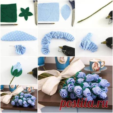 розы из ткани
