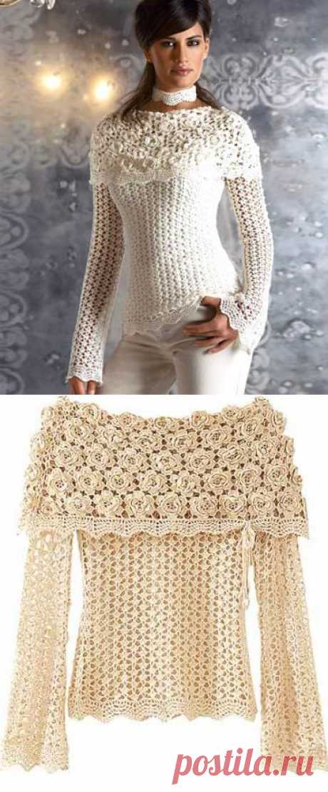 Кофта с розами.