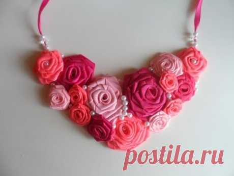 Мастер класс : Ожерелье с Розами / Master class : Necklace with Roses