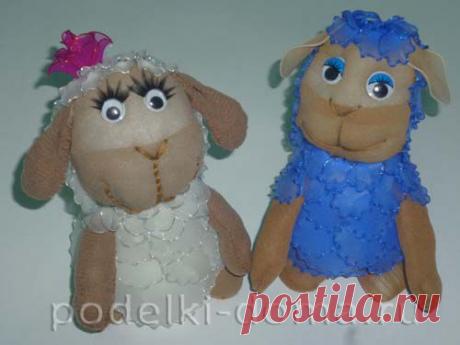 Овечка и барашек из капрона, мастер-класс | Коробочка
