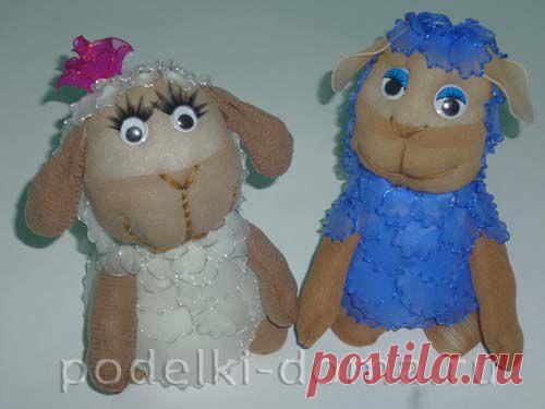 Овечка и барашек из капрона, мастер-класс | Коробочка