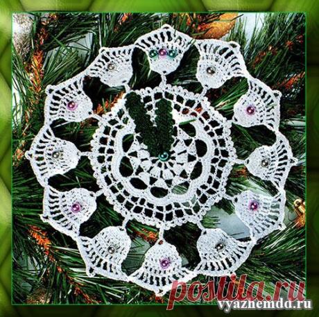 Новогодняя салфетка крючком | Милые мелочи
