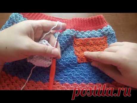 МК.КРАСИВАЯ ЮБКА ИЗ ОСтатков пряжи.Очень легкий ,красивый узор