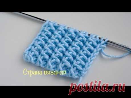 Узоры спицами. Резинка 1х2. Knitting patterns. Elastic band 1x2.