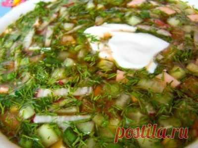 Окрошка с фасолью