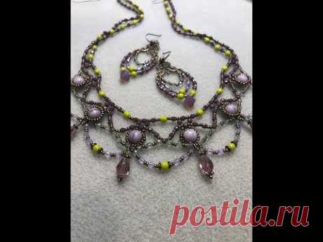 Margaery Necklace -  Bonus earring tutorial at the end of the video! by Bronzepony Beaded Jewelry