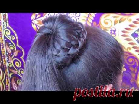 Braided Bun Hairstyle || Easy Lace Braid Bun || Juda Hairstyle