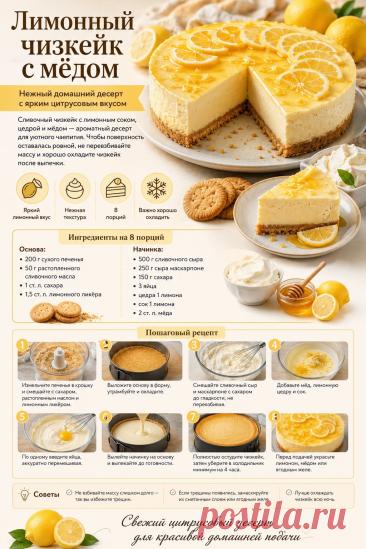 Лимонный чизкейк с медом