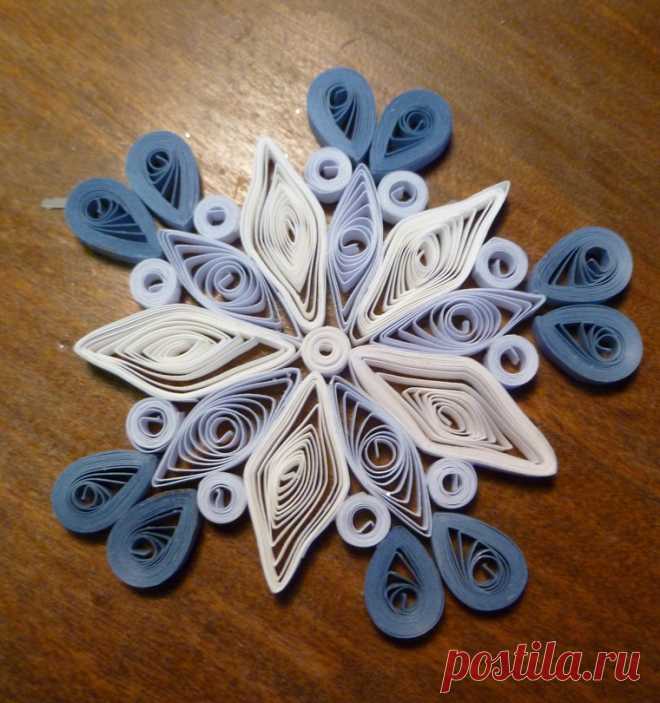 Снежинка в технике квиллинг — DIYIdeas