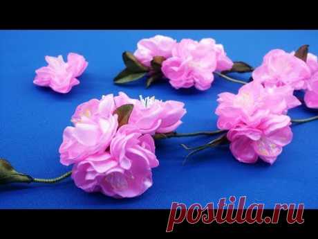 Sakura from ribbons.DIY/Sakura de cintas/Сакура из лент. МК