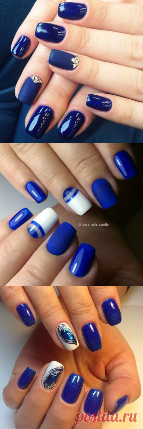 Очень красивые варианты Маникюра в Синем цвете! 💅💙