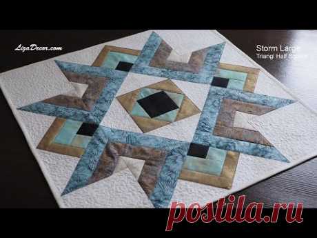 Patchwork Storm Large a Triangl Half Square Tutorial
