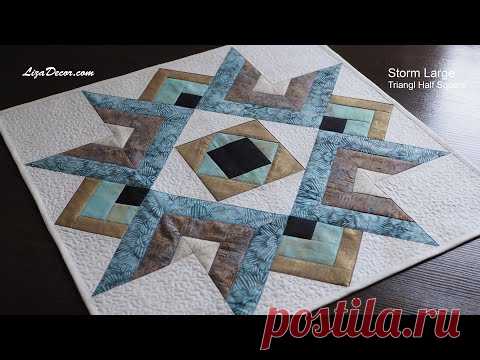 Patchwork Storm Large a Triangl Half Square Tutorial