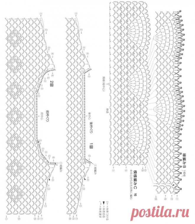 Интересные японские модели крючком со схемами для вязальщиц с утонченным вкусом! | Вязалки Веселого Хомяка | Дзен