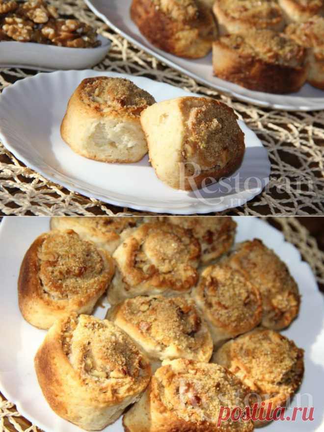 Творожные улитки с ореховой начинкой