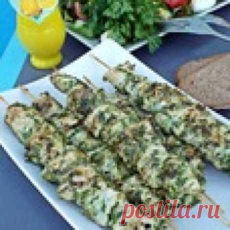 Куриные шашлычки в зеленом маринаде Кулинарный рецепт