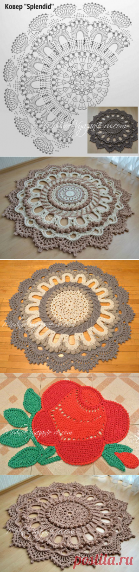 Потрясающий ковер по схеме салфетки "Splendid" - Crochet Modnoe Vyazanie