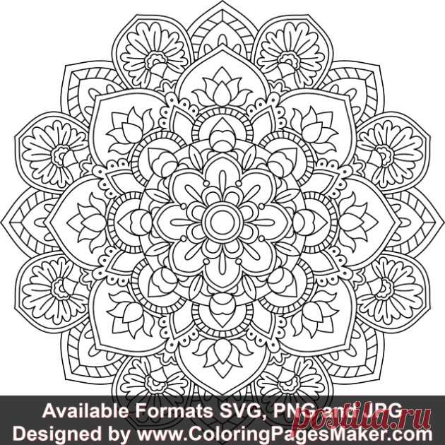 SVG Mandala Art #152 &#8211; ColoringPagesMaker