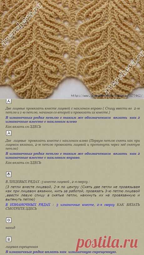 Узор спицами.