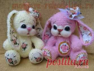 Мастера рукоделия - рукоделие для дома. Бесплатные мастер-классы, фото и видео уроки - Мастер-класс по вязанию крючком: Зайка с текстильными ушками
