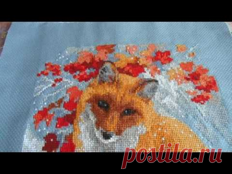 РИОЛИС № 1510 Вышивка ЛИСИЧКА в лесу Обзор готовой работы