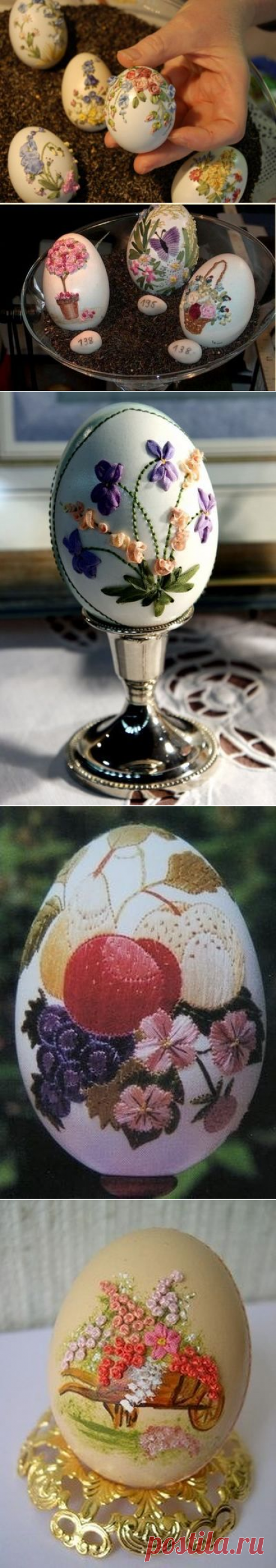 Вышивка шелком по яичной скорлупе