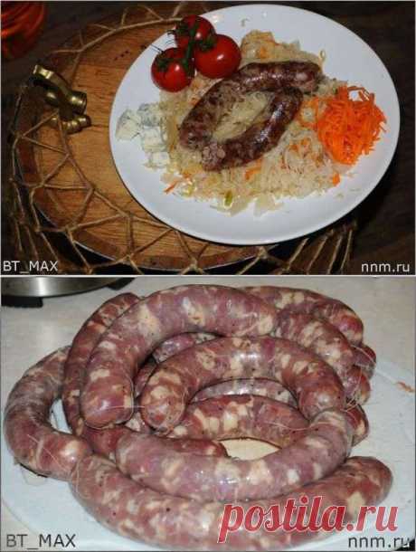 Свино-говяжья домашняя колбаса - пошаговый рецепт с фото