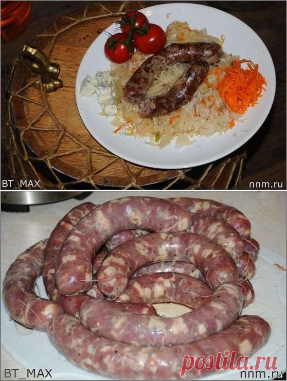 Свино-говяжья домашняя колбаса - пошаговый рецепт с фото