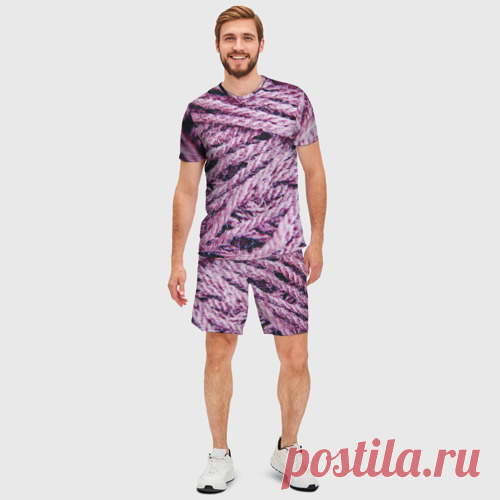Мужской костюм с шортами 3D Сиреневые нити - купить по цене 2680 руб в интернет-магазине Всемайки, арт 3652661