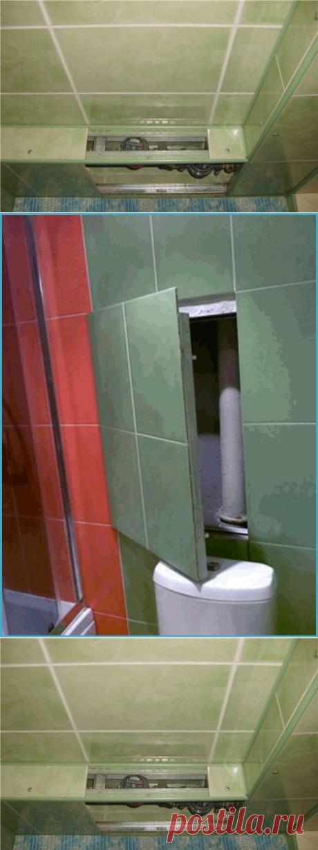 Как спрятать трубы в туалете. Плитка или рольставни