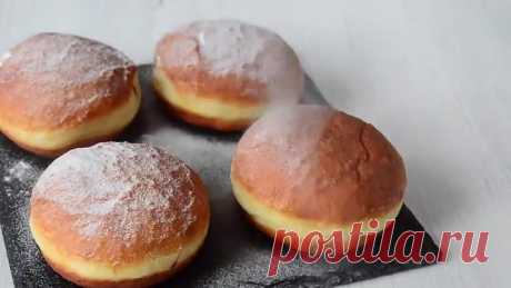 Вкуснейшие, нежнейшие пончики Берлинеры с шоколадной начинкой